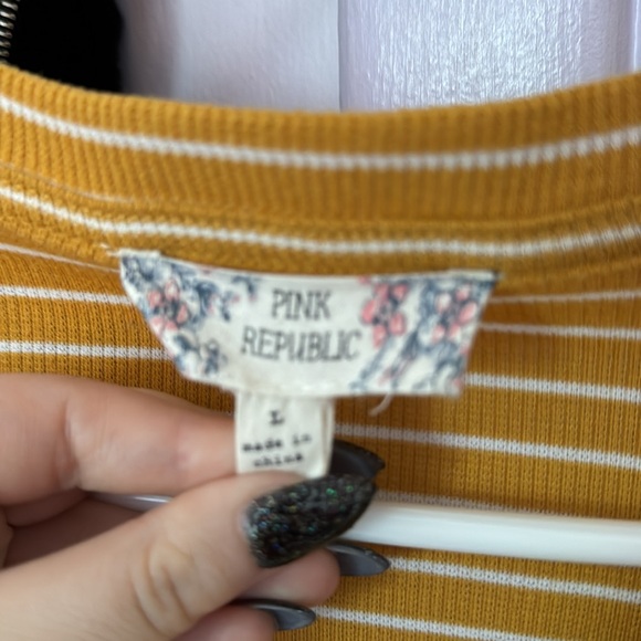 Pink Republic Striped Lace-Up Shirt - Picture 6 of 8